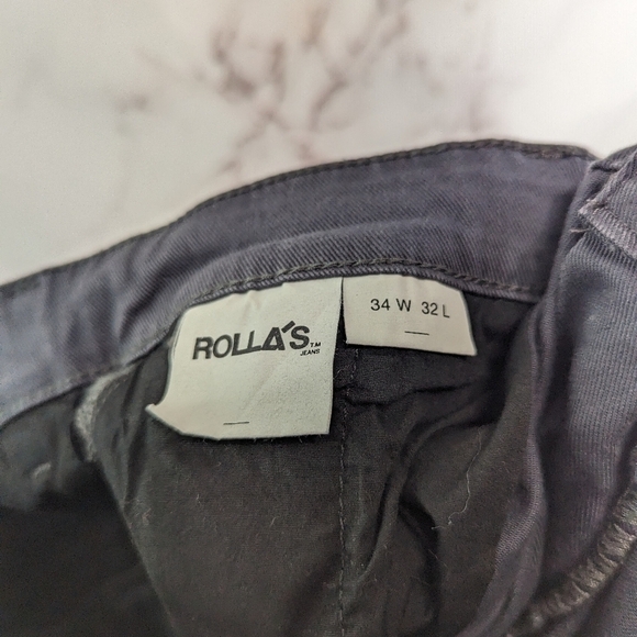 Rollas Pants Mens 34 X 32 Lazy Boy Wide Leg New Ink Drill Dark Gray Carpenter - Picture 9 of 12